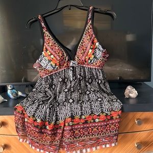 Plus Bathing Suit - Blousy One piece with boy shorts style tank.